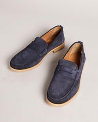 Ted Baker Suede Moccasin Shoes - Blue