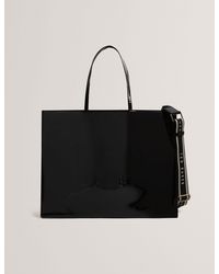 Ted Baker - Iconna Patent Webbing Strap Wide Icon Tote Bag - Lyst