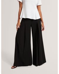 Ted Baker - Aepi Inverted Pleat Crepe Wide Leg Trousers - Lyst