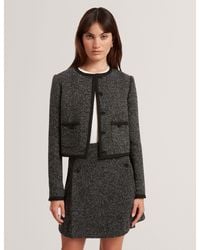Ted Baker - Ekaa Boucle Tailored Cropped Boxy Jacket - Lyst