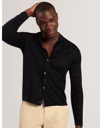 Ted Baker - Mcline Soft Check Print Wool Blend Polo Jumper - Lyst