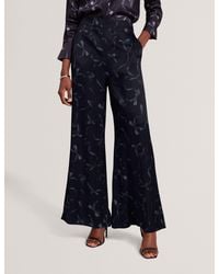 Ted Baker - Ahdia Draped Bow Print Wide Leg Trousers - Lyst