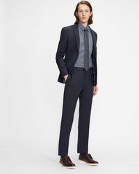 Ted Baker Slim Fit Plain Suit Trouser - Blue