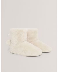 Ted Baker - Hamonda Faux Fur Pom-Pom Slipper Boots - Lyst