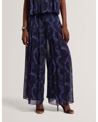 Ted Baker - Solian Lace Print Wide Leg Trousers - Lyst