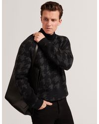 Ted Baker - Airlor Houndstooth Print Roll Neck Knit Jumper - Lyst