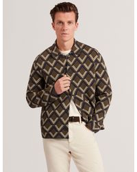 Ted Baker - Dicapri Diamond Print Knitted Cardigan Jacket - Lyst