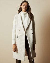 Ted Baker Abrigo Cruzado A Cuadros - Neutro