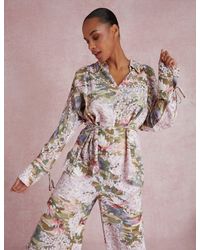 Ted Baker - Wiinni Lilypad Print Tie Detail Long Sleeve Blouse - Lyst