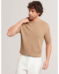 Ted Baker - Ferriss Diamond Crochet Knit Cotton T-Shirt - Lyst
