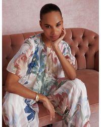 Ted Baker - Nansii Floral Pleated Angel Short Sleeve Top - Lyst