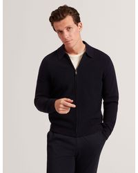 Ted Baker - Fenrys Waffle Knit Zip-Through Jumper - Lyst