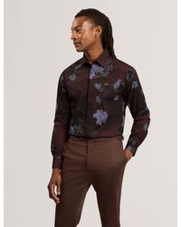 Ted Baker - Hadwin Relaxed Painted Floral Cotton Shirt - Lyst