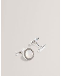 Ted Baker - Coopers Branded Halo Round Metal Cufflinks - Lyst