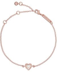 Ted Baker - Crystal Heart Adjustable Chain Bracelet - Lyst