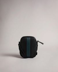 Ted Baker Leather Kondoor Webbing Mini Flight Bag in Black for Men - Lyst