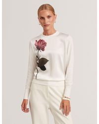 Ted Baker - Zuzaa Floral Print Woven Front Jumper - Lyst