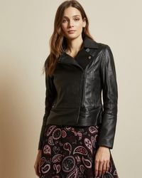 Ted Baker Biker De Cuero - Negro