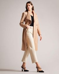 Ted Baker Isolde Belted Cotton Midi Trench Coat in Pink | Lyst UK