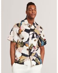 Ted Baker - Langdon Garden Print Relaxed Short Sleeve Shirt - Lyst