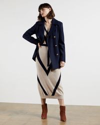 Ted Baker Double Breasted Pea Coat - Blue