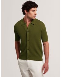 Ted Baker - Domati Diamond Crochet Knit Short Sleeve Shirt - Lyst