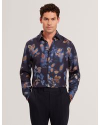 Ted Baker - Kalmill Photograhic Leaf Print Regular Fit Shirt - Lyst