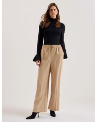 Ted Baker - Wide Leg Casual Pants Drawstring Trousers Loose Fit Dress Pants With Pockets For - Lyst