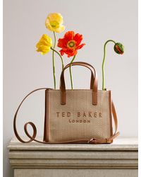 Ted Baker - Paolina Raffia Pu Trim Small Icon Tote Bag - Lyst