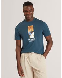 Ted Baker - Lambbet Floral Double Graphic Cotton T-Shirt - Lyst