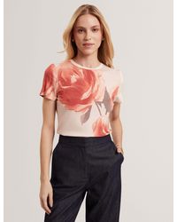 Ted Baker - Bindii Heritage Rose Print Fitted T-Shirt - Lyst