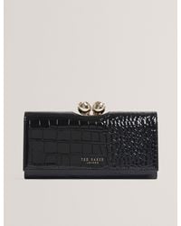 Ted Baker - Viviin Patent Croc Effect Bobble Large Purse - Lyst