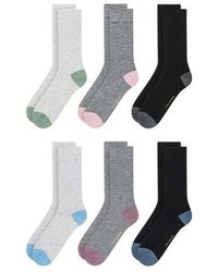 Ted Baker - 6 Pack Contrast Heel Toe Crew Socks - Lyst