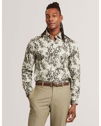 Ted Baker - Dornan Foliage Print Cotton Long Sleeve Shirt - Lyst