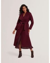 Ted Baker - Rosell Longline Belted Wool Wrap Coat - Lyst