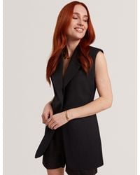 Ted Baker - Laanti Tailored Longline Linen Blend Waistcoat - Lyst