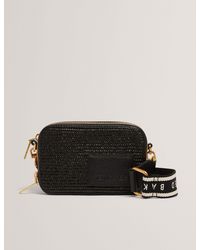 Ted Baker - Bariaa Leather Crossbody Camera Bag With Raffia - Lyst