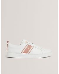Ted Baker - Logo Webbing Leather Trainers - Lyst