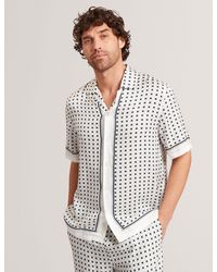 Ted Baker - Ferran Border Print Short Sleeve Resort Shirt - Lyst
