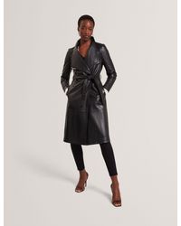Ted Baker - Rosmia Leather Belted Midi Wrap Coat - Lyst