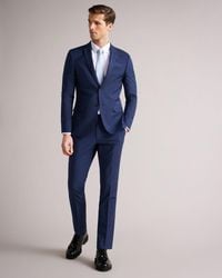 Ted Baker Slim Fit Plain Suit Jacket - Blue