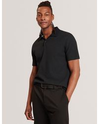 Ted Baker - Hammon Stitched Rib Cotton Blend Short Sleeve Polo - Lyst