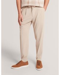 Ted Baker - Cialdat Waffle Texture Tapered Leg Trousers - Lyst