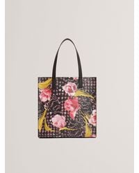 Ted Baker - Tullsa Floral Check Print Large Icon Tote Bag - Lyst