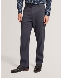 Ted Baker - Ignatz Checked Linen Blend Regular Fit Trousers - Lyst