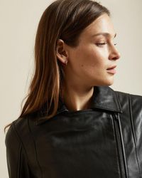 Ted Baker Leather Biker Jacket - Black
