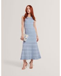 Ted Baker - Cahrlie Scallop Trim Knitted Sleeveless Midi Dress - Lyst