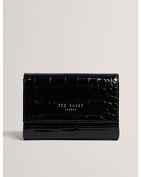 Ted Baker - Valliaa Patent Croc Texture Fold-Over Coin Purse - Lyst