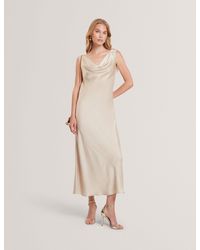 Ted Baker - Miinta Satin Cowl Neck Midi Slip Dress - Lyst