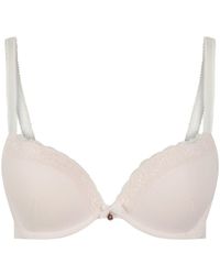 Ted Baker - Elsie Mesh & Lace Padded Plunge Bra - Lyst